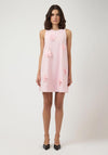 YAS Astra Halterneck Floral Detail Mini Dress, Pink