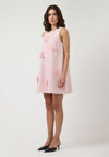 YAS Astra Halterneck Floral Detail Mini Dress, Pink