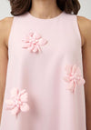 YAS Astra Halterneck Floral Detail Mini Dress, Pink