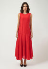 YAS Pera Sleeveless Midi Dress, Red
