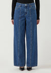 YAS Elsie Mid Waist Wide Leg Jeans, Medium Blue