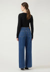 YAS Elsie Mid Waist Wide Leg Jeans, Medium Blue