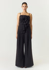 YAS Lipas Floral Detail Jumpsuit, Black