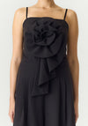 YAS Lipas Floral Detail Jumpsuit, Black