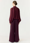 YAS Olera High Neck Blouse, Wine