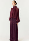 YAS Olera High Neck Blouse, Wine
