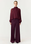 YAS Olera High Neck Blouse, Wine