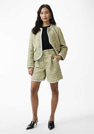 Y.A.S Tweedsta Boucle Wide Leg Shorts, Omphalodes