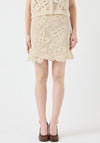 Y.A.S Anula Crochet Knit Mini Skirt, Beige