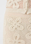 Y.A.S Anula Crochet Knit Mini Skirt, Beige