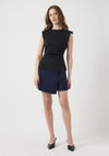 Y.A.S Pina Sleeveless Ruched Top, Black