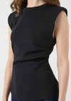 Y.A.S Pina Sleeveless Ruched Top, Black