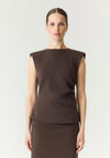 YAS Pina Sleeveless Top, Chocolate Brown