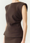 YAS Pina Sleeveless Top, Chocolate Brown