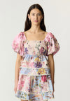 YAS Messa Square Neck Top, Pink Multi