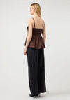 YAS A-Line Bow Detail Sleeveless Top, Brown