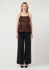 YAS A-Line Bow Detail Sleeveless Top, Brown