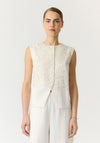 YAS Tama Textured Waistcoat, Cream