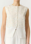 YAS Tama Textured Waistcoat, Cream