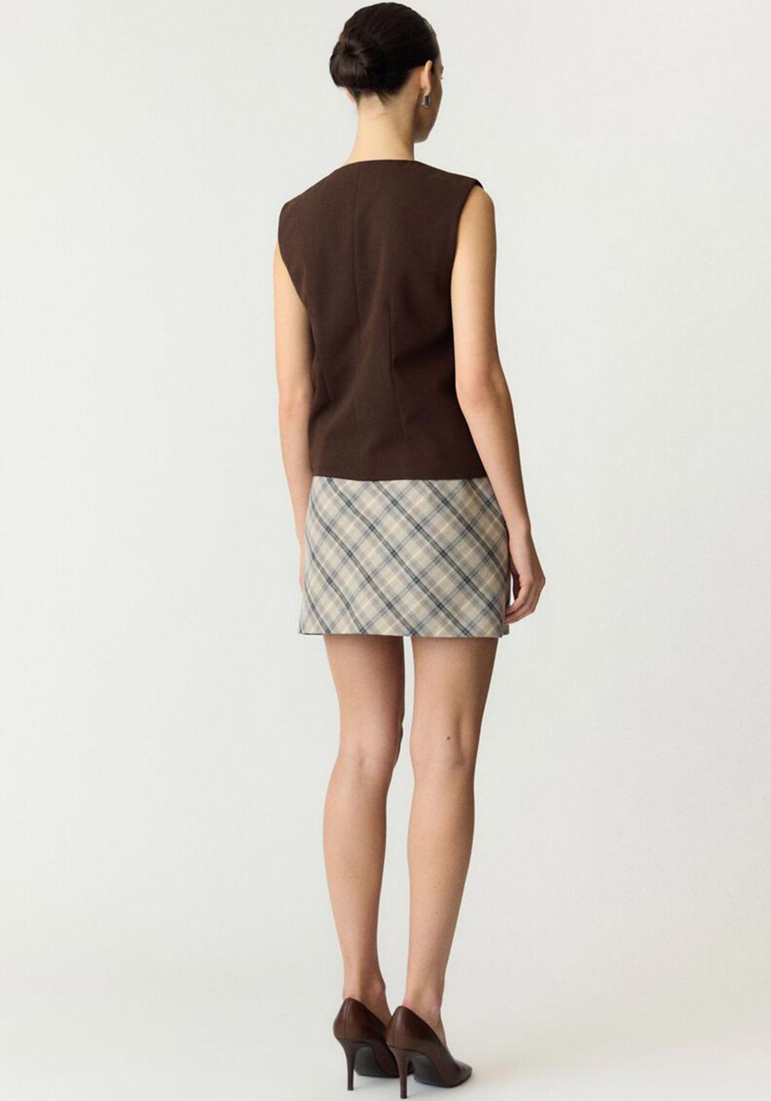 Y.A.S Toril Waistcoat Top, Brown