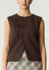 Y.A.S Toril Waistcoat Top, Brown