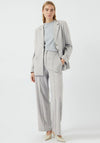 Y.A.S Riu Tailored Wide Leg Trousers, Light Grey