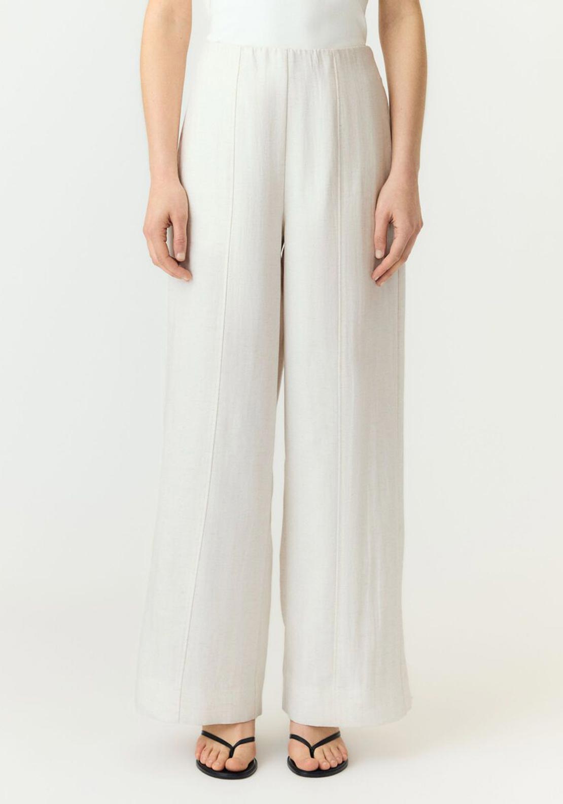 YAS Tama High Waisted Trousers, Off-White