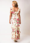 Y.A.S Cleo Floral Ruffle Maxi Dress, Cream