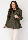 YAS Silje Wool-Blend Checked Blazer, Green