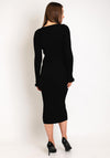 Y.A.S Ease Light Knit Ribbed Midi Dress, Black