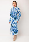 Y.A.S Millo Blurred Floral Shirt Dress, Blue