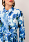 Y.A.S Millo Blurred Floral Shirt Dress, Blue