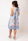 Y.A.S Nanta Metallic Halter Neck Dress, Blue Multi