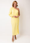 Y.A.S Marlowe Plisse Polka Dot Dress, Yellow