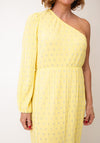 Y.A.S Marlowe Plisse Polka Dot Dress, Yellow