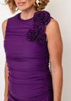 YAS Dona Sleeveless with 3D Detail Midi Dress, Purple