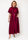 Y.A.S Simana Button Front Shirt Dress, Wine