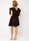 YAS Magly Ruffle Detail Mini Dress, Brown