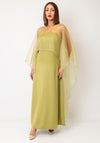 YAS Vima Bandeau with Shawl Maxi Dress, Green