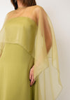 YAS Vima Bandeau with Shawl Maxi Dress, Green