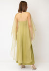 YAS Vima Bandeau with Shawl Maxi Dress, Green