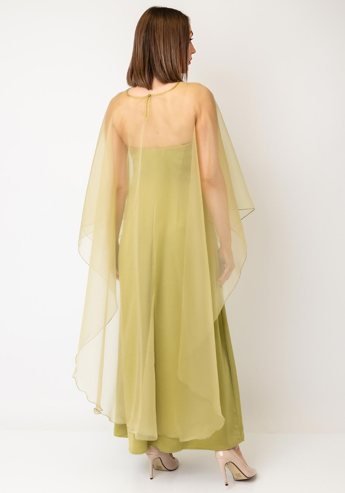 YAS Vima Bandeau with Shawl Maxi Dress, Green