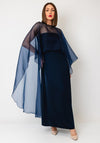 YAS Vima Bandeau with Shawl Maxi Dress, Navy