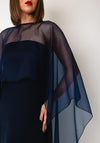 YAS Vima Bandeau with Shawl Maxi Dress, Navy