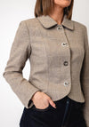 YAS Niva Plaid Pattern Wool Jacket, Beige