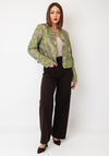 YAS Mallemic Floral Print with Sequin and Bead Detail Jacket, Green Multi