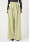 YAS Livo High Waisted Wide Leg Trousers, Green