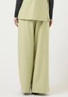 YAS Livo High Waisted Wide Leg Trousers, Green