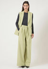 YAS Livo High Waisted Wide Leg Trousers, Green