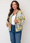 YAS Floral Reversible Button Up Jacket, Blue